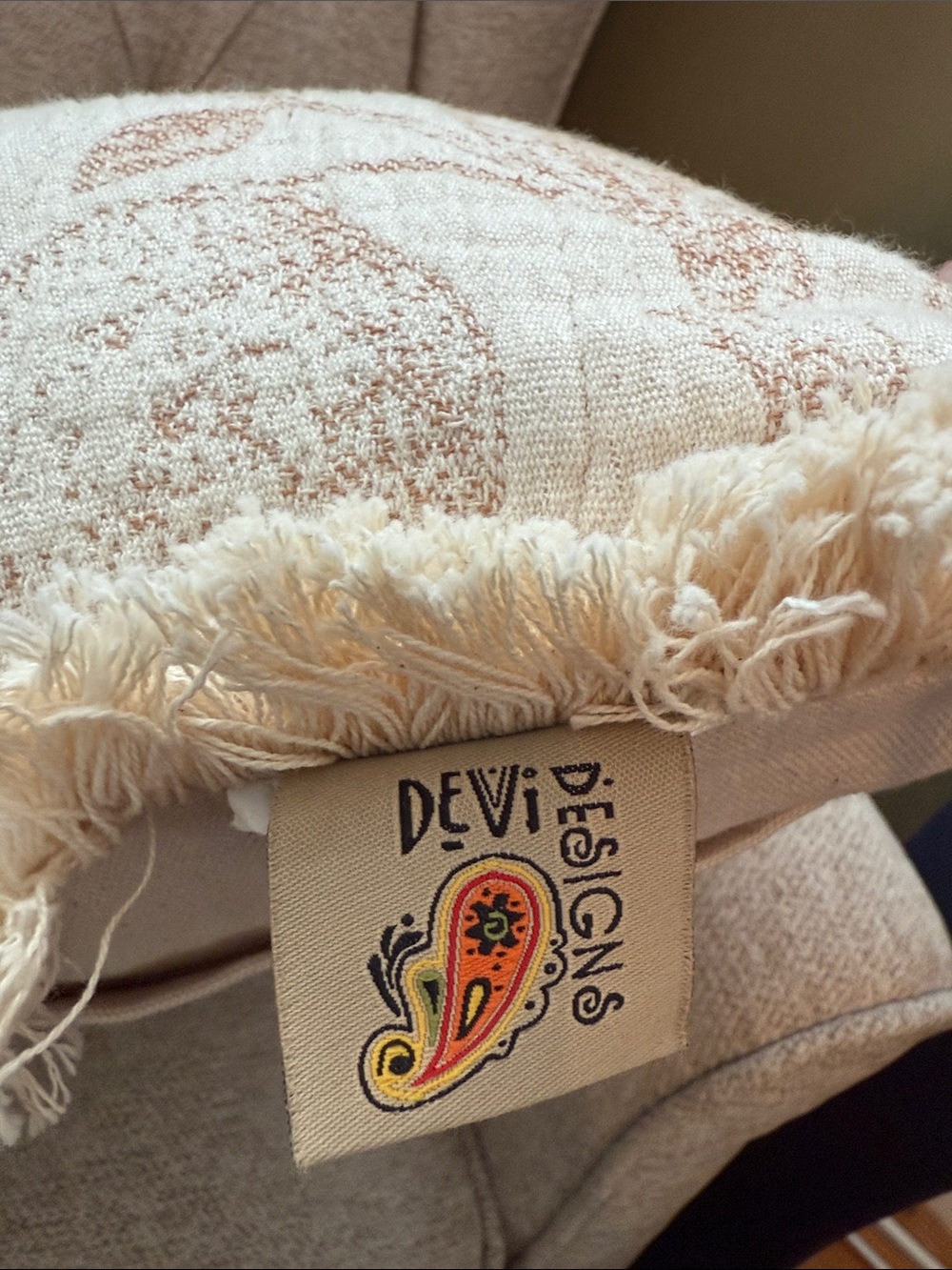 Devi Designs Hummingbird Botanical Print Tapestry Pillow - Picture 3 of 6
